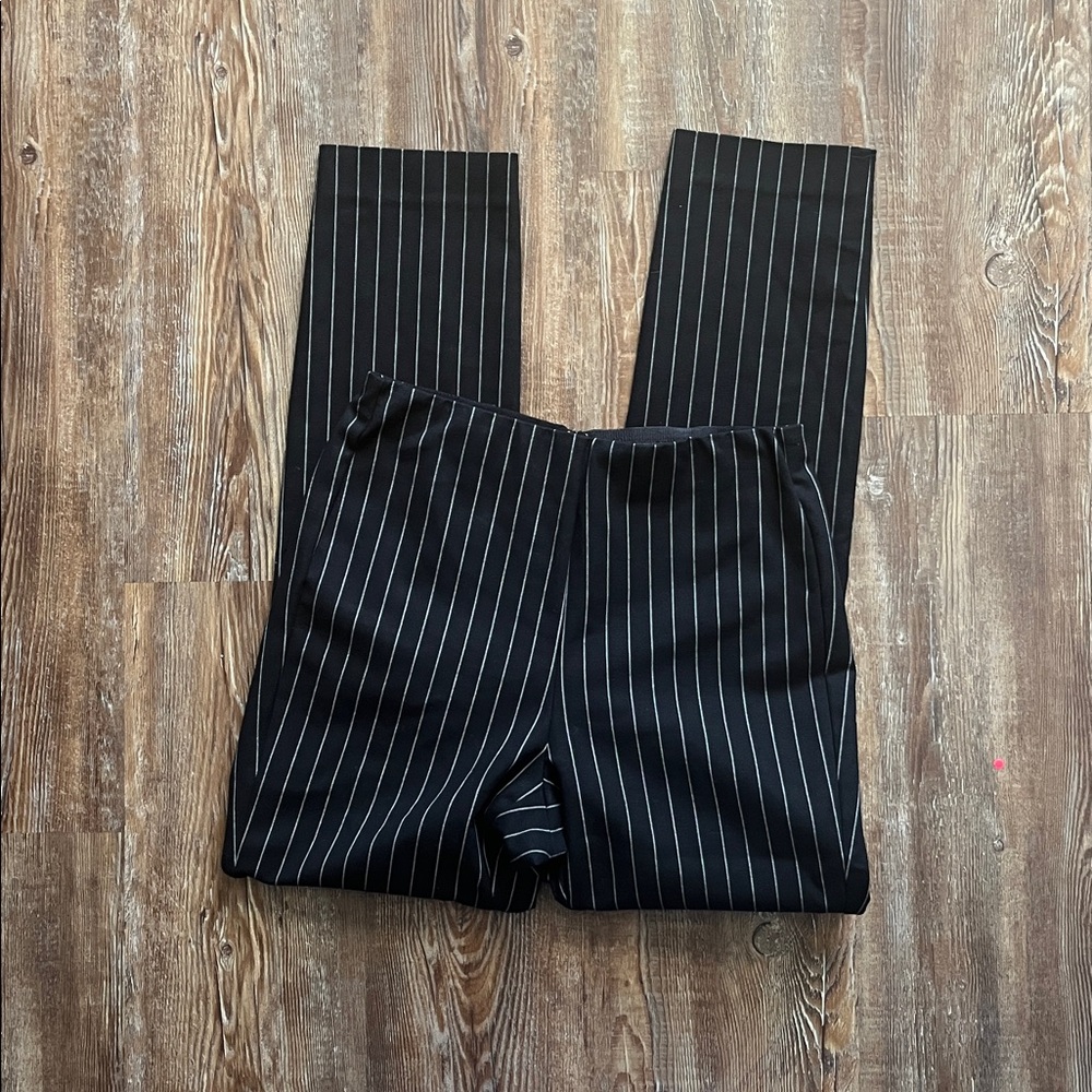 Rag & Bone Black & White Business Casual Pinstripe Dark Academia Skinny Pants - Picture 2 of 3